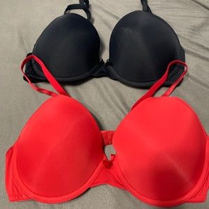 Red and Black Push-up Bras